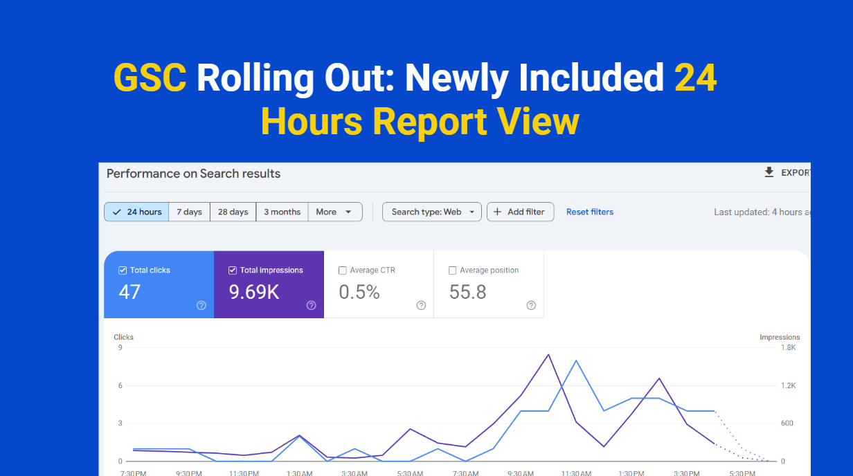 Google Search Console Rolling Out: Newly Included 24 Hours Report View
